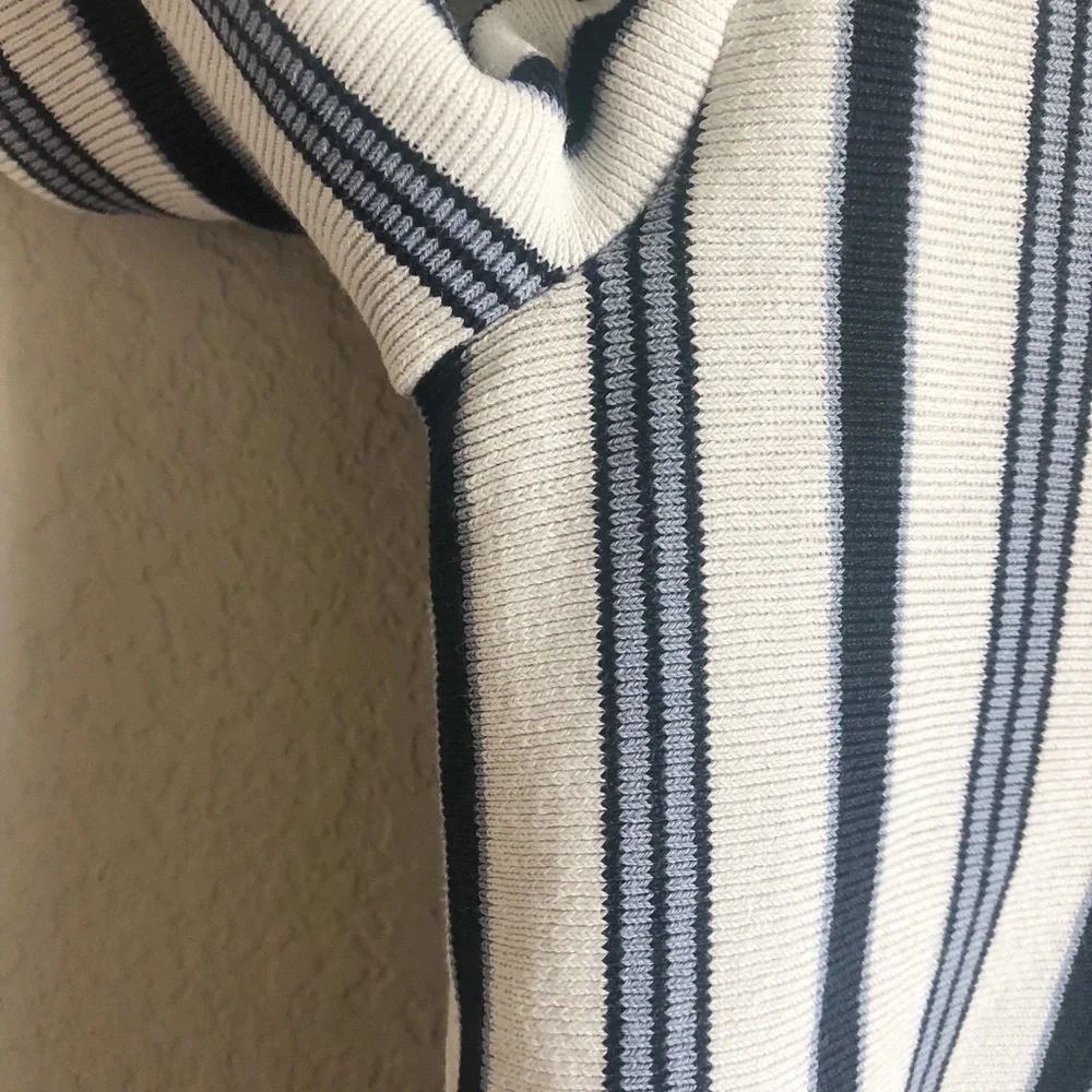 Ann Taylor Silk Blend Striped Wide Sleeve Knit Sweater Top